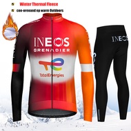 2025 INEOS Winter Cycling Jersey Set Men Thermal Fleece Bicycle Clothing MTB Bike Bib Pants Ropa Tri