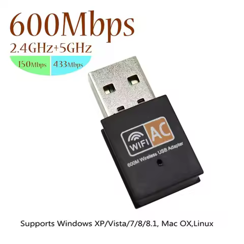600mbps Network Card 2.4GHz+5GHz Dual Band USB Wifi Adapter Wireless USB WiFi Adapter wifi Dongle PC