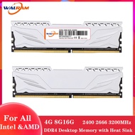WALRAM DDR4 memoria ram 4GB 8GB 16GB Memory DDR4 2400MHZ 2666MHZ 3200MHZ 288pin PC Memory Desktop DIMM with Heat Sink 1.2V