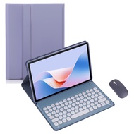 ไร้สายบลูทูธรอบ Keycaps คีย์บอร์ดสําหรับ Lenovo Tab P12 K12 12.7 นิ้วแท็บเล็ตพร้อมเมาส์ PU Full Wrap