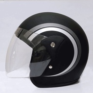 SNI Adult Helmet, scoops model, suitable for Grab Gojek, comfortable, safe, trendy, black, matte, bl