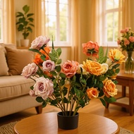 5 Roses Home Decoration Fake Flower Bouquet Simulation Flower Moisturizing Wedding White Rose Factor