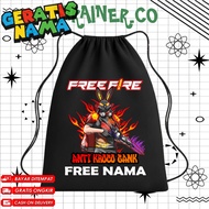 (FREE NAMA) TAS SEKOLAH ANAK TAS SERUT ANAK STRINGBAG TAS ANAK PAUD SD TK FF Free Fire Event Bundle