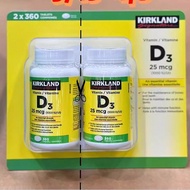 Ready Stock Canada kirkland kirkland Vitamin D3 Vitamin D3 Tablets VD3 One Bottle 360 Tablets 11.511