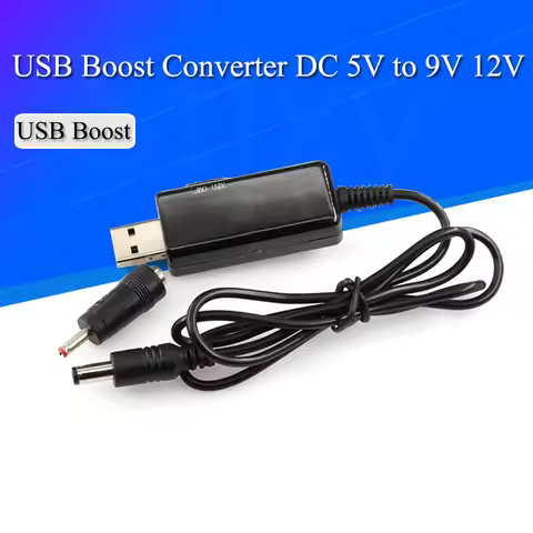 USB Boost Converter DC 5V to 9V 12V USB Step-up Converter Cable + 3.5x1.35mm Connecter For Power Sup