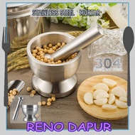 304 Stainless Steel Mortar and Pestle Spice Grinding Pill Crusher Cover Lid Anti Slip Base Crushing 