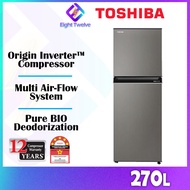 (FAST DELIVERY) Toshiba Refrigerator 5 Star Inverter 2 Doors fridge 270L/310L | Peti Sejuk GR-RT230 