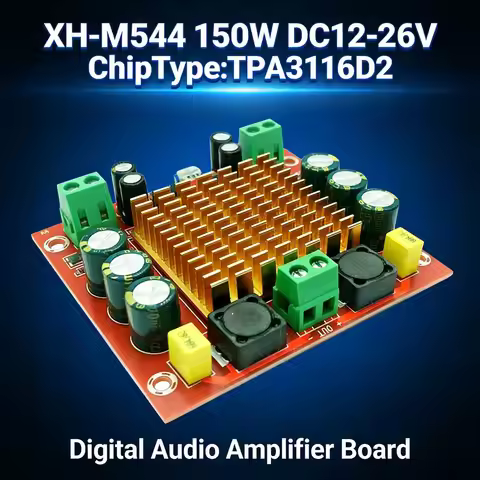 XH-M544 Digital Audio Amplifier Board Mono TPA3116DA Digital Power Amplifier Board Module 150W High-