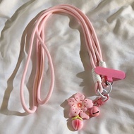 Luxury Ins Female 3D Lotus Bell Mobile Phone Case Crossbody Rope Outdoor Mobile Phone Lanyard Can Ha