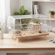 Hamster Cage with Front-Opening Transparent Clear Hamster Cage Transparent Pet Habitat Habitat Venti