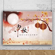 7x5ft The Mid-Autumn Festival Photography Backdrop Background Falls on The 15th Day of The 8th Lunar Calendar Month Full Moon Flowers Chinese Classical Vinyl Photo Studio Props