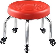 Stool Chair Rolling Stool with Universal Casters, Waterproof Pu Leather Seat Cushion for Home, Studio, Rest Area, Outdoor, Perfect to Help Me Clean the Floor, 31 The New