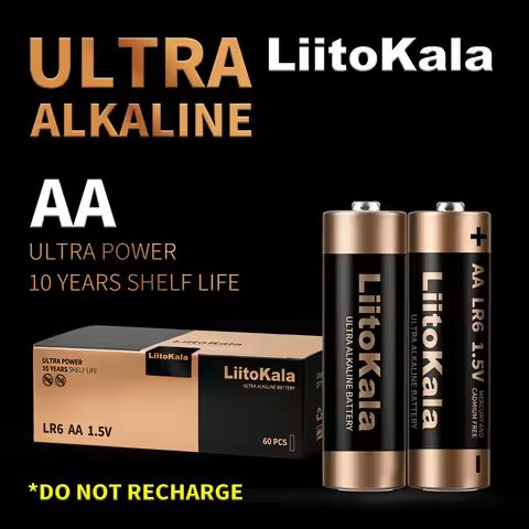 LiitoKala AA 1.5V LR6 AAA LR03 9V Ultra Alkaline Battery Non-Rechargeable 10 Year Shelf Life
