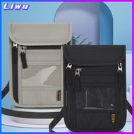 LIWU พร้อมสายคล้องคอที่สามารถปรับได้ สำหรับการเดินทาง กระเป๋าคล้องคอ การปิดกั้น RFID กระเป๋าสตางค์แบ