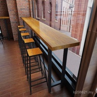 Table Chair Leisure High Table Table Chair Window Bar Solid Wood Milk Tea Shop Iron Balcony Bar Tabl