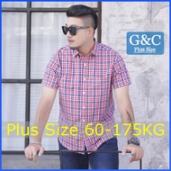 【80-170KG】Baju Lengan Pendek Lelaki Kemeja Lelaki Business Shirt Saiz Besar Kasual Longgar Plus Gemuk Untuk Lelaki