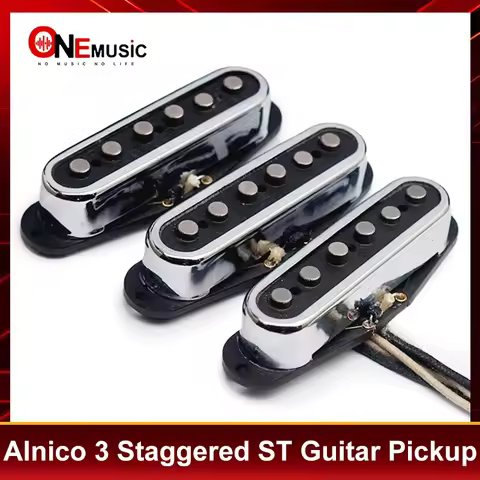 Alnico 3 Staggered ST Style Electric Guitar Pickup with Open Brass Cover Fiber Bobbin ST Pickup Vint
