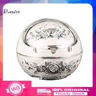 ☞BP Rose Flower Pattern Ash Tray with Lid Windproof Zinc Alloy Smoking Ashtray for Living Room