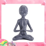 dgkAlien Ornaments Desk Topper Yoga Meditation Statue  Figurine Statue  Shelf Sitters Meditation Gar