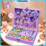 158pcs Sanrio Korean Fashion Children's Girls Hair Accessories Set Gift Box Kuromi Jewelry Box for K