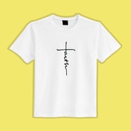 十字架 FAITH 基督教 教會 文創 衣服 T恤 白T 童裝 純棉 涼感衣