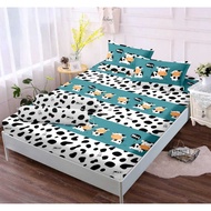 Bed Cover Set Aesthetic Cow Moo x Abumuda Character Bed Sheet Full Size 90x200 - 200x200