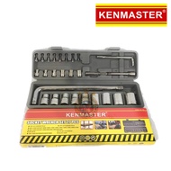 MATA Kenmaster 27Pcs Socket Wrench 1/ 2 Inch 8mm - 21mm And 1/ 4 Inch Socket Bit 4mm - 9mm Set Box