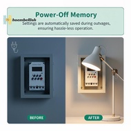 <Hoembellish> Digital Timer Switch 16 ON/OFF Settings 30A 220V 24hr 7 Days Weekly Programmable Relay