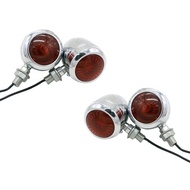 4Pc Chrome สัญญาณไฟเลี้ยวรถจักรยานยนต์ Led มอเตอร์หลอดไฟสำหรับ Harley Cafe Racer