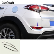 For Hyundai Tucson 2015 2016 2017 2018 Car Styling Detector ABS Chrome Cover Trim Back Tail Rear Fog Light Lamp Frame Parts 2pcs