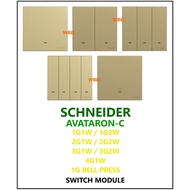 SCHNEIDER AVATARON C SERIES FLUSH SWITCH WINE GOLD (1G1W / 1G2W / 2G1W / 2G2W / 3G1W / 3G2W / 4G1W /