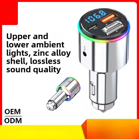New Car Bluetooth MP3 Player FM Transmitter Fast Charging Phone Zinc Alloy Case BC88