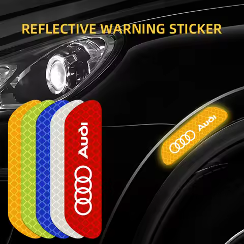 4Pcs Car Door Sticker Safety Warning Reflective Mark For Audi A1 A2 A3 A4 A5 A6 A7 A8 Q1 Q2 Q3 Q4 Q5