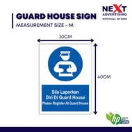 Please Register At Guard House Sign | Sticker on Board