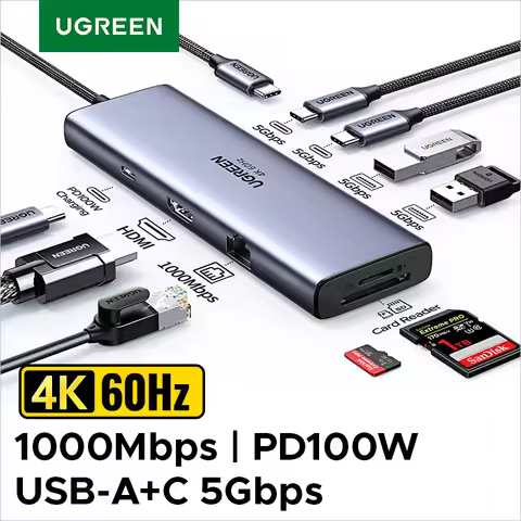 UGREEN USB HUB Docking Stations Type-C to 4K60Hz HDMI Gigabit RJ45 SD/TF USB-A/C Data 5Gbps USB3.0 H