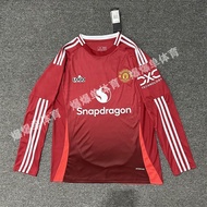 2025 24-25 Manchester United Home Jersey Long Sleeve No. 5 Maguire Rashford C Ronaldo B Figanacio Fo