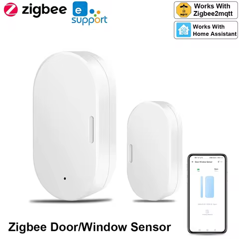 Ewelink Zigbee Door Sensor Wireless Magnetic Window Open Closed Alarm Detector Works With Zigbee2MQT