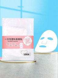 1 Paquete (100 Piezas) Hojas De Mascarilla Facial De Plástico Desechable Para Salón De Belleza, Preservación De Mascarilla Facial Transparente Hidratante