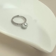 天然海水珍珠 akoya 真多麻 古風 開口 戒指