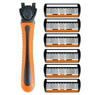 Razor Razor Manual Razor Six-Layer Blade Men's Razor Orange Razor