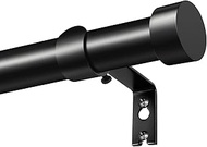 KAMANINA Black Curtain Rods for Windows 48 to 84 Inch (4-7 Feet), 1 Inch Heavy Duty Curtain Rod, Mod