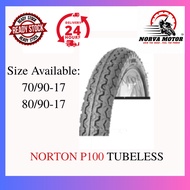 Norva Motor Norton Motorsikal P100 Tubeless 70/90-17 80/90-17 Tt100 Tubeless Tayar Viva Ft100 Sama K