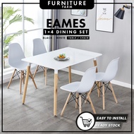 F&F : EAMES Dining Table With 4 chairs /meja makan/kerusi eames/Meja makan 4 kerusi/ Set meja makan