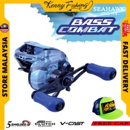 Seahawk Bass Combat 103HSL Drag Clicker ➕ V-Cast Long Smooth BaitCasting Reel