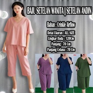 Bundling PACKAGE 3 PCS Latest Plain Crinkle Airflow Women's Suits / Andin Suits / Casual Suits