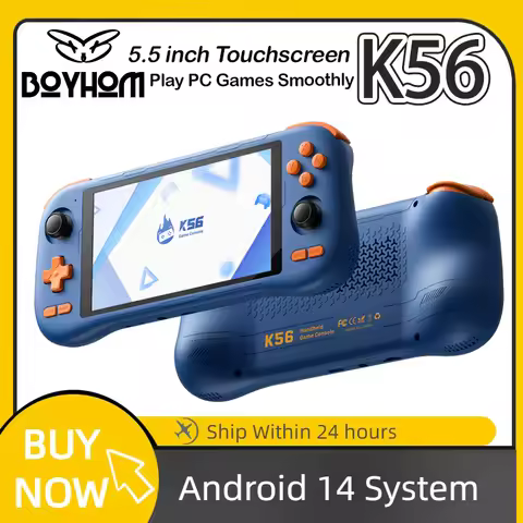 K56 Retro Handheld Game Console 5.5 Inch Touchscreen, Android 14 System, 5000mAh Large Rechargeable