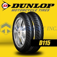 Dunlop Tires D115 80/80-14 43P &amp; 90/80-14 49P Tubeless Motorcycle Street Tires (FRONT &amp; REAR TIRES)