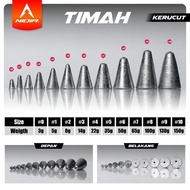 Timah Mancing Kerucut | Timah Pemberat | Timah Kerucut Kiloan
