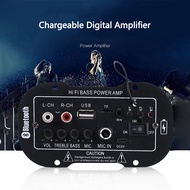 บอร์ด Power Amplifier Mobil 1เซ็ต5นิ้ว12V 220V ไมโครโฟนคู่สองจุดประสงค์พร้อม Bt Usb Dac อุปกรณ์เสริมรถยนต์ Tf เครื่องเล่นบลูทูธเครื่องขยายเสียง