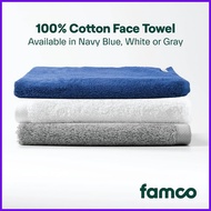 ☸ ☇◑ Famco 100% Cotton Face Towel, 700gsm, 35x35cm Luxury Soft, Highly Absorbent